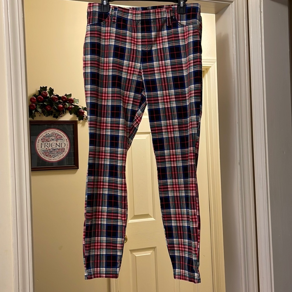 Plaid Skinny Jeans
